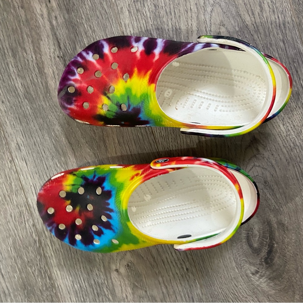 Tye dye crocs